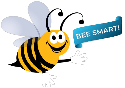 Bee Smart Pest Control program bee mascot and banner