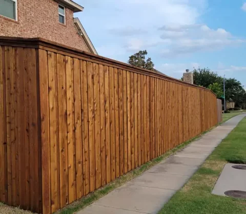 Exterior of new, high-end cedar fence